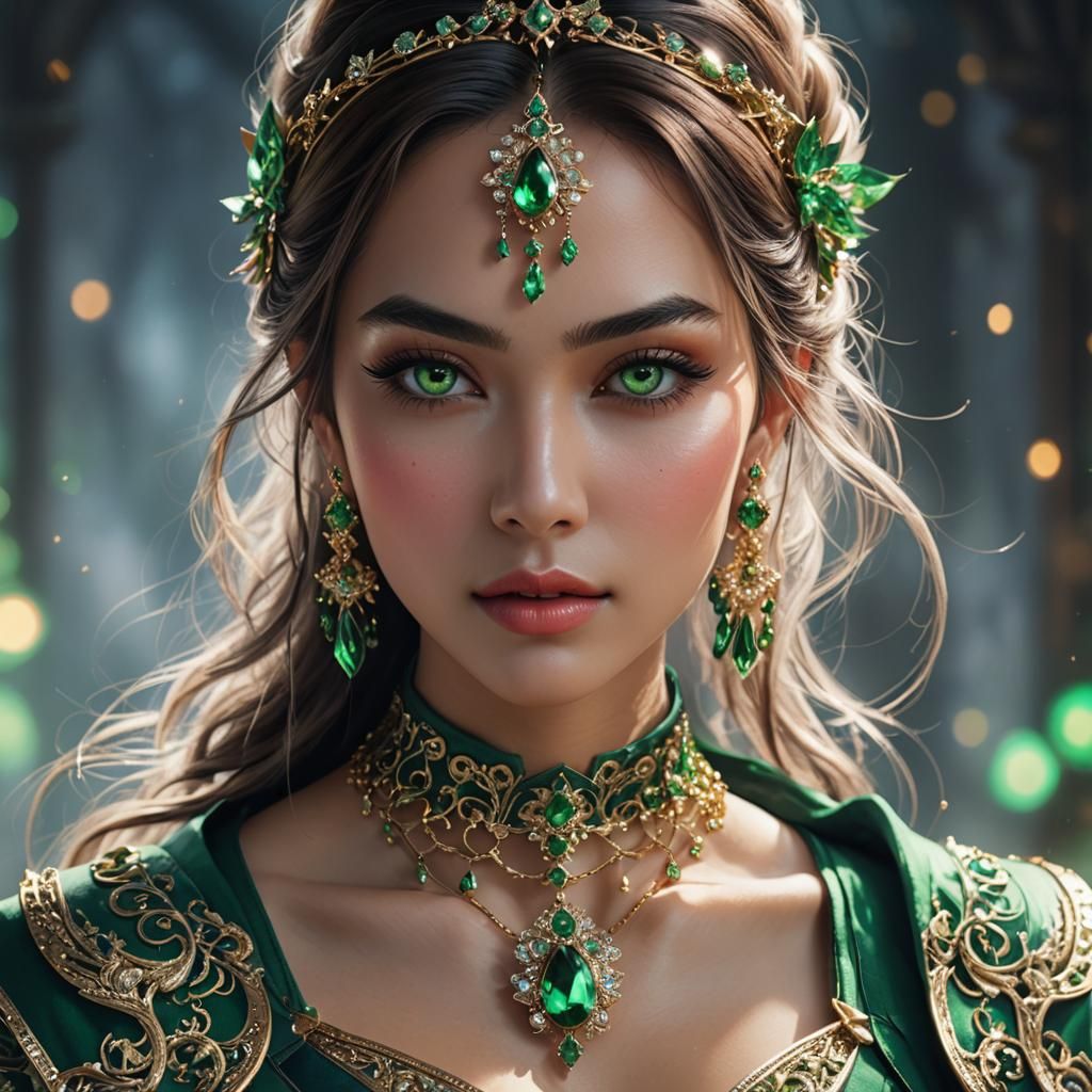 Himalayan Woman with Glass Jewelry in Anime Style