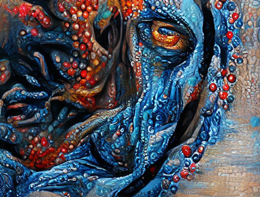 Aetherpunk Spacecore Faceless Angelarium Painting