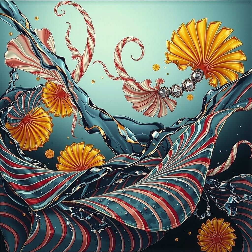 Abstract Swirling Gelato Colors in Bold Geometric Shapes