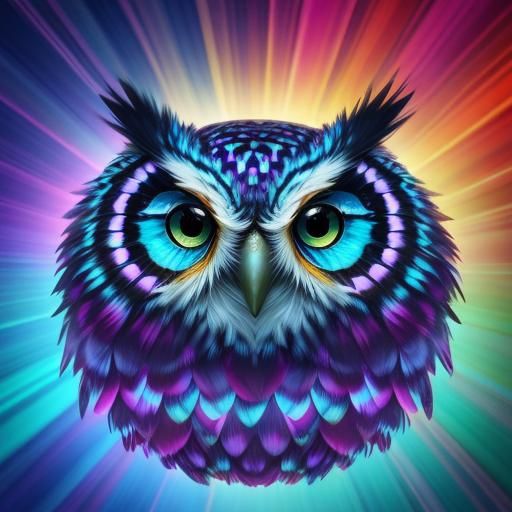 Hyperrealistic Owl with Abstract Geometric Elements