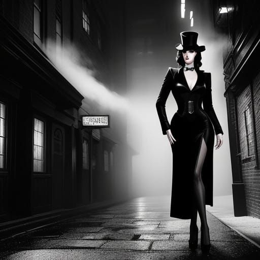 Classic Film Noir Femme Fatale in B&W