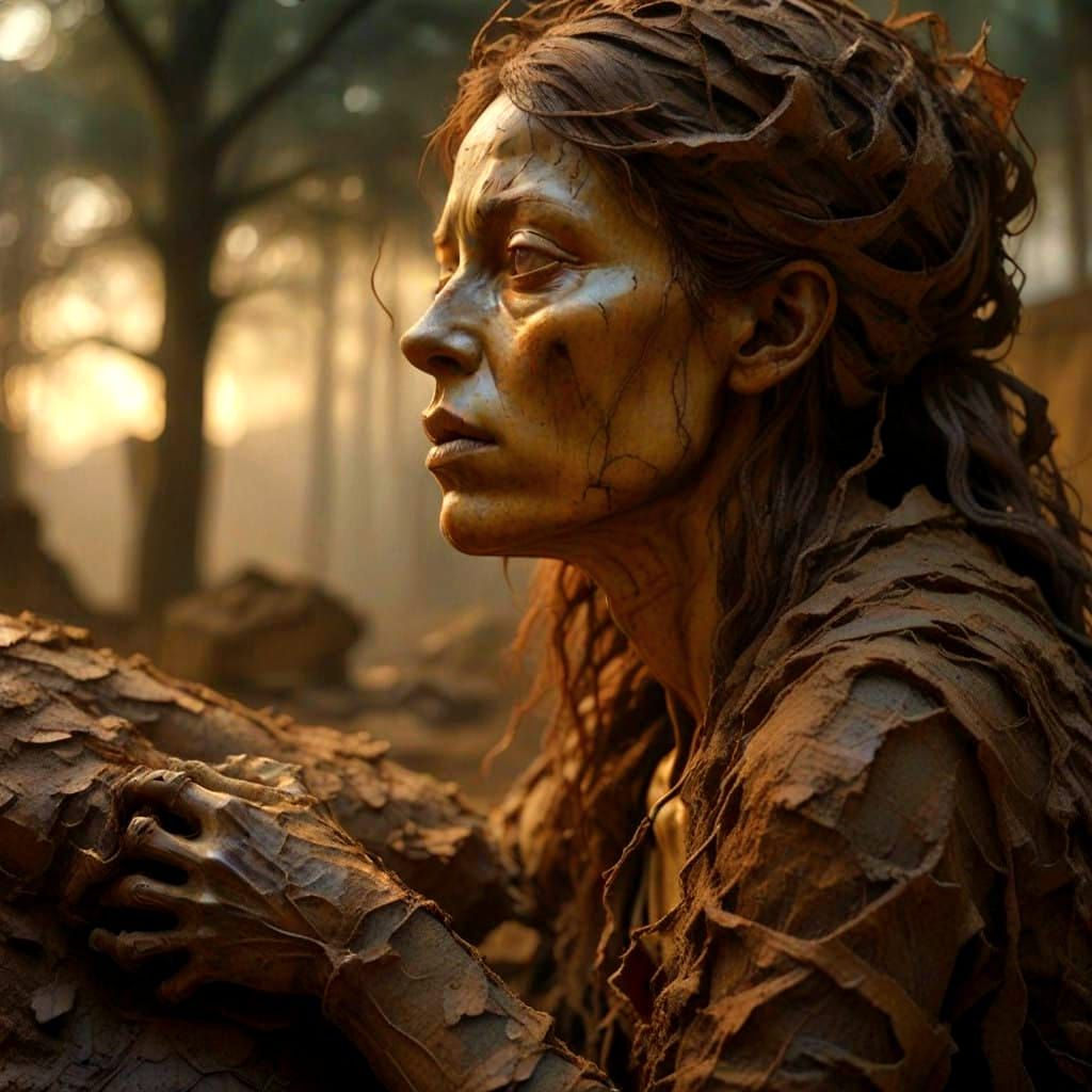 Surreal Renaissance Figure Emerges from Bizarre Clay Sculptu...