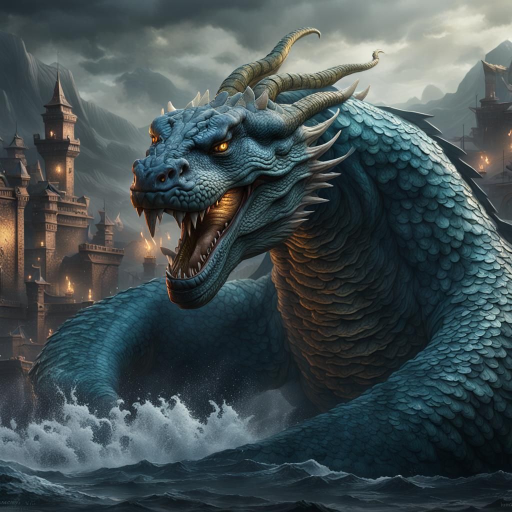 Jormungandr Fantasy Concept Art in Deep Color