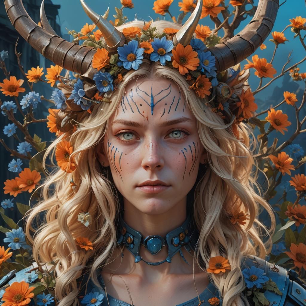 Fantasy V-tuber Portrait with Glowing Accents