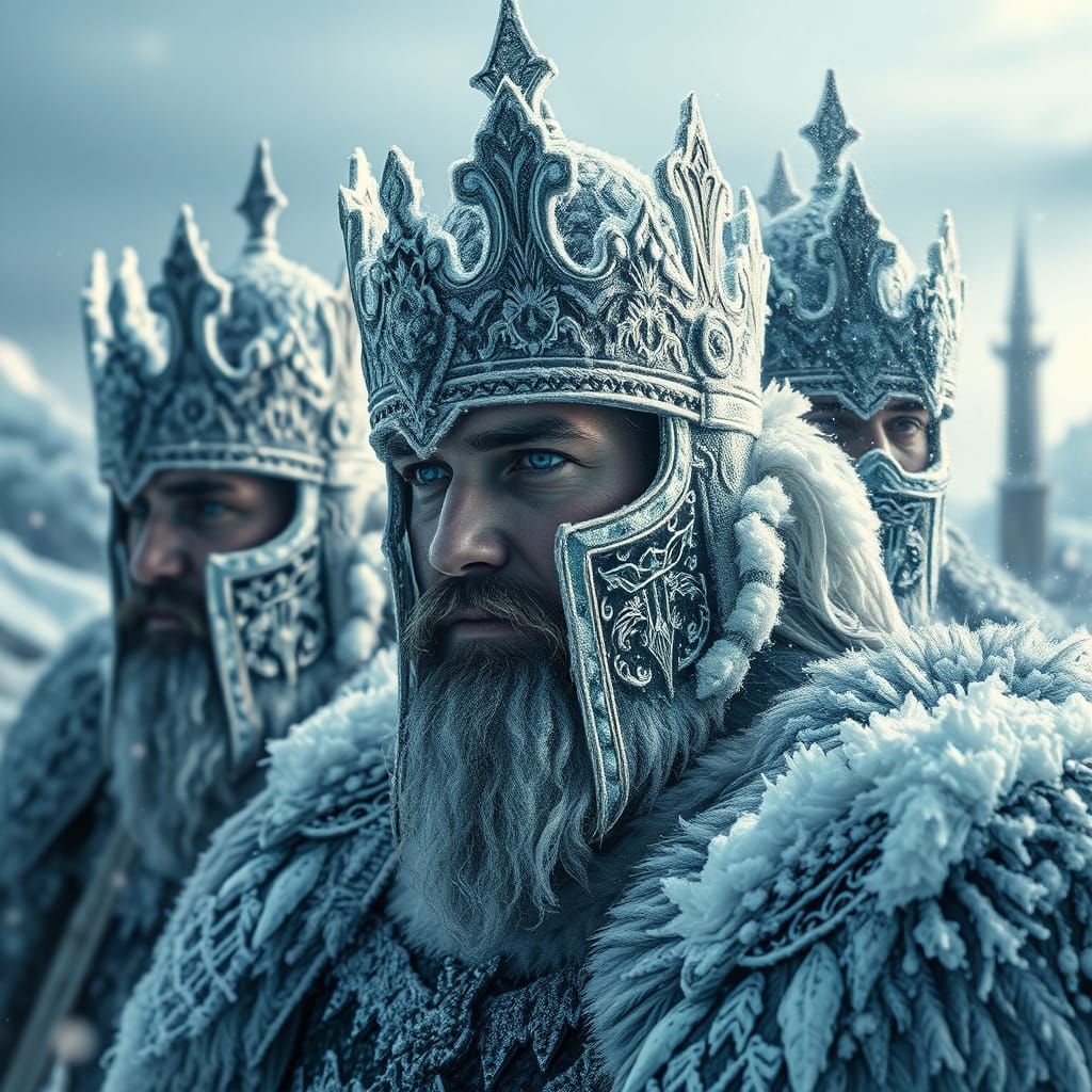 King of Winter Kingdom and his Knights at their Palace in Wi...