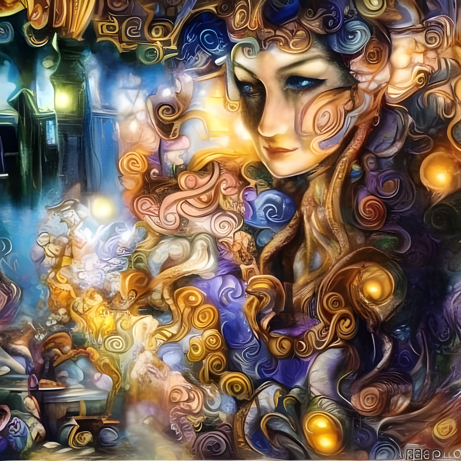 Cerebral Cortex in Detailed Matte Painting Style