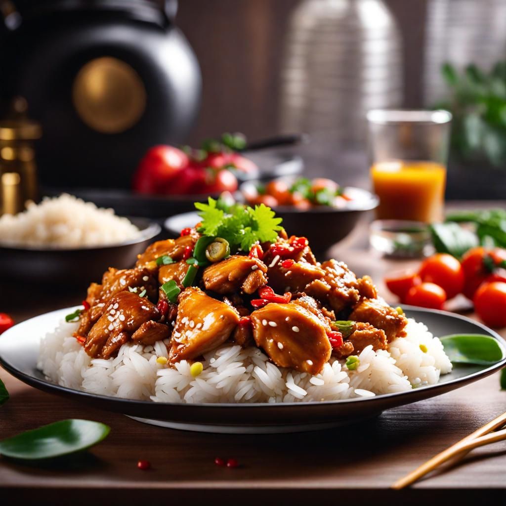 Kungpao Chicken and Rice.