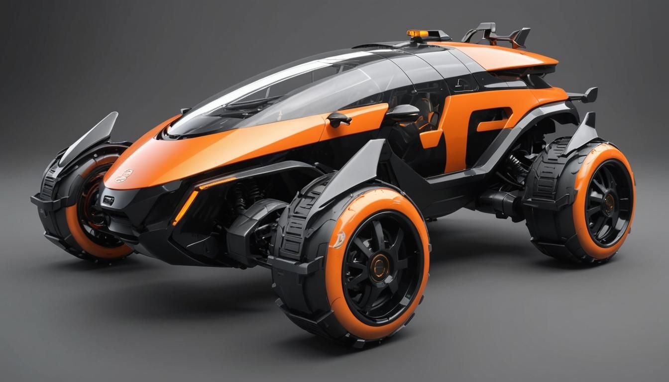 Cyberpunk Bubble-Buggy: Futuristic Streamlined Vehicle