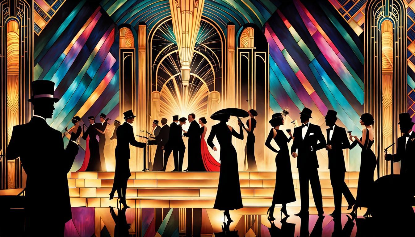 Vibrant Art Deco 1920s New Year Celebration