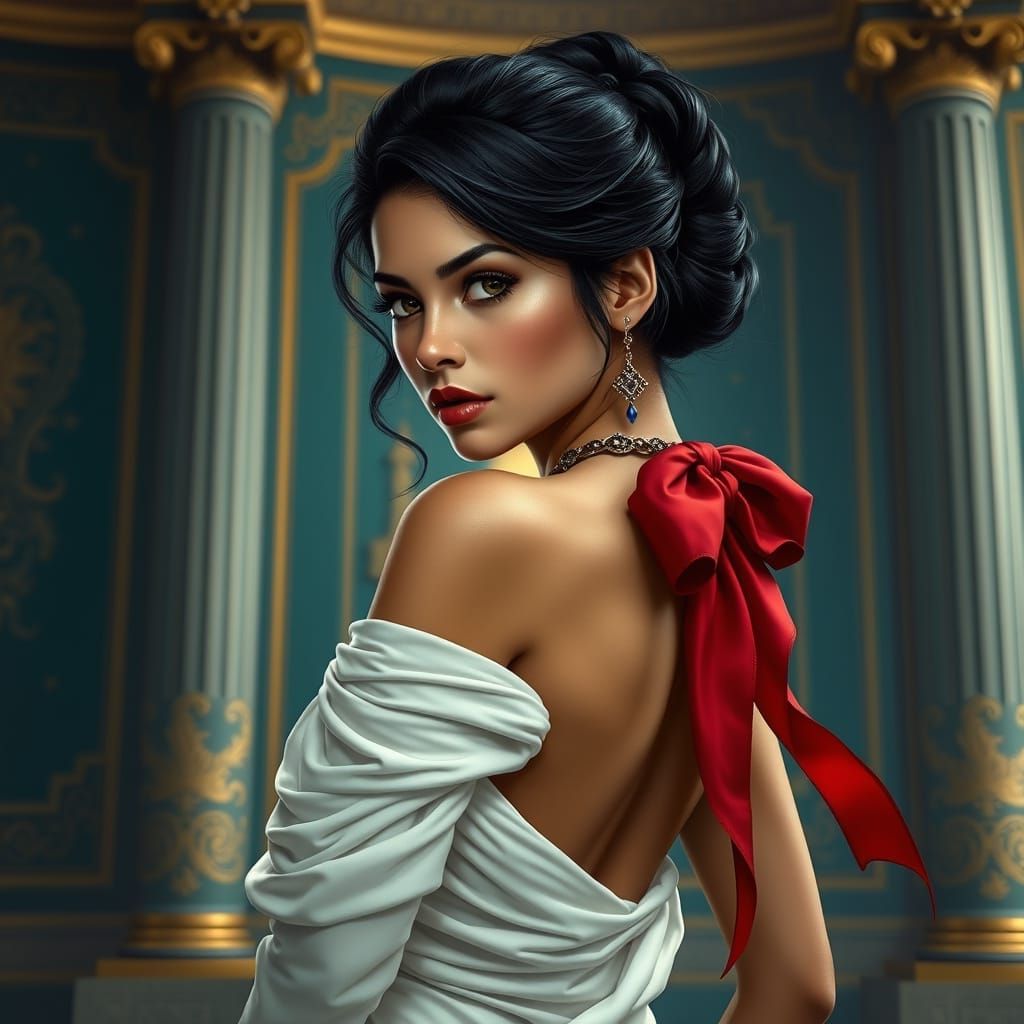 Elegant Latina Woman in Luxurious Interior