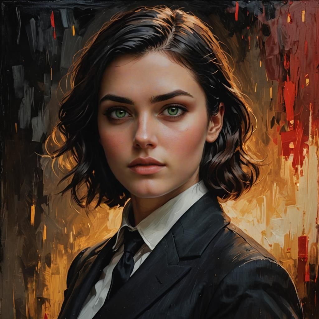 Astrid Hofferson Portrait in Black Suit, 4K