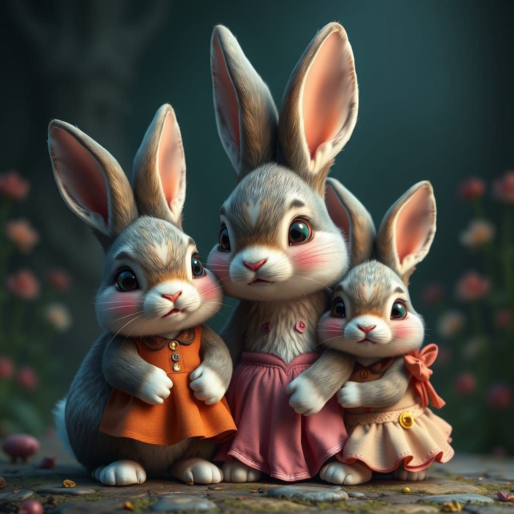 Sylvanian Family Bunny in Detailed Matte Painting