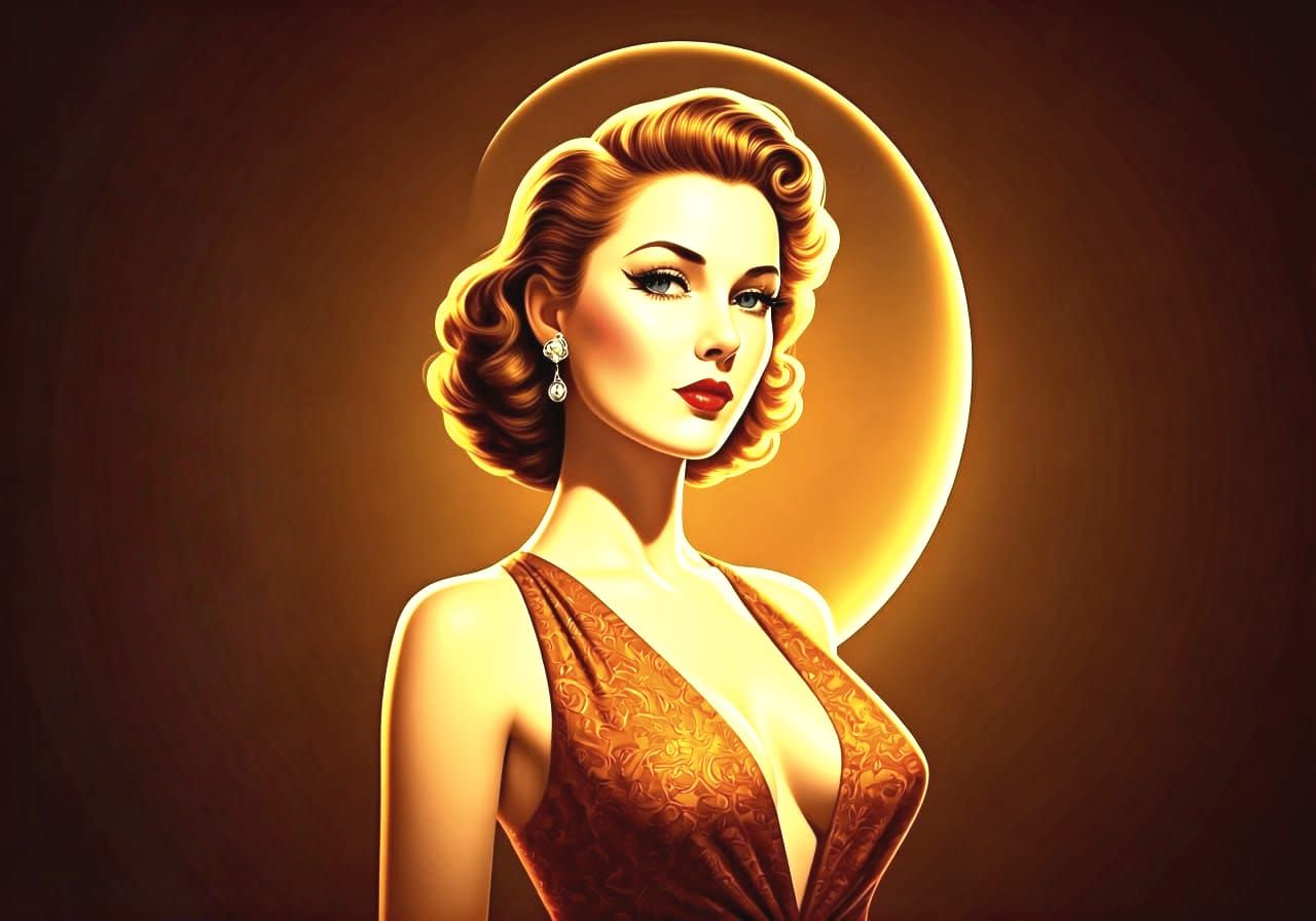Retro Pin-Up Girls in Polished Artwork