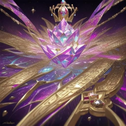 Diamond Letter M in Colorful 3D Splash