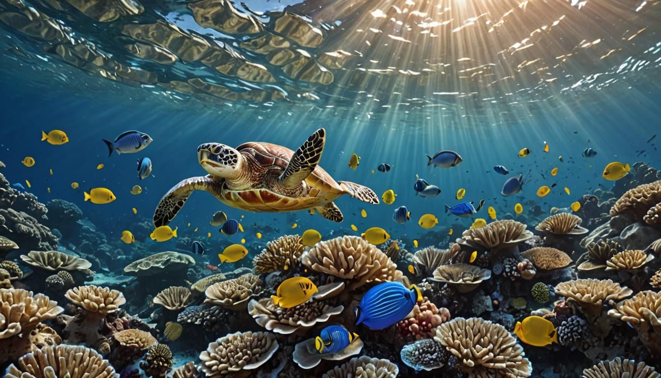 Vibrant Coral Reef Ecosystem in Photorealistic Style