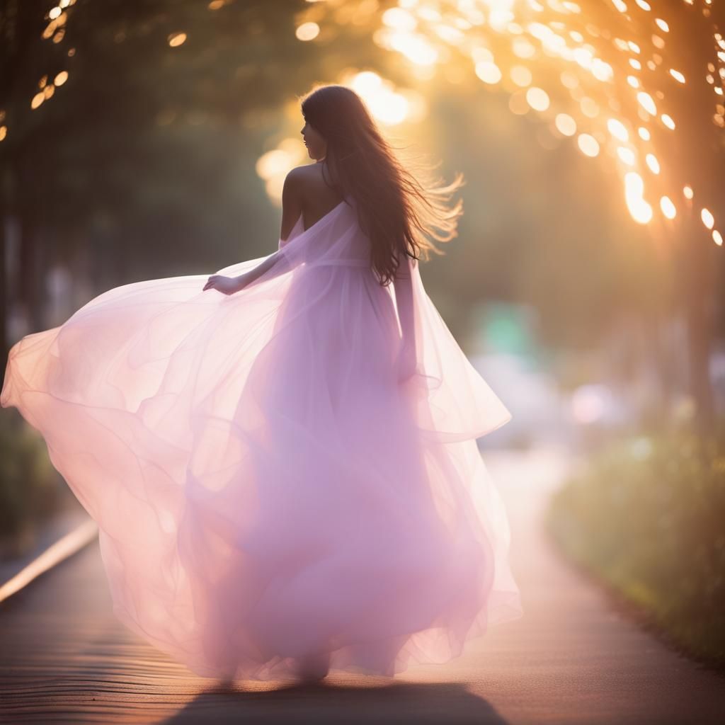 Ethereal Figure in Luminous Dreamscape: Photography