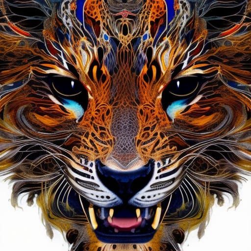 Ghost Tiger in Liquid Watercolor Art Style