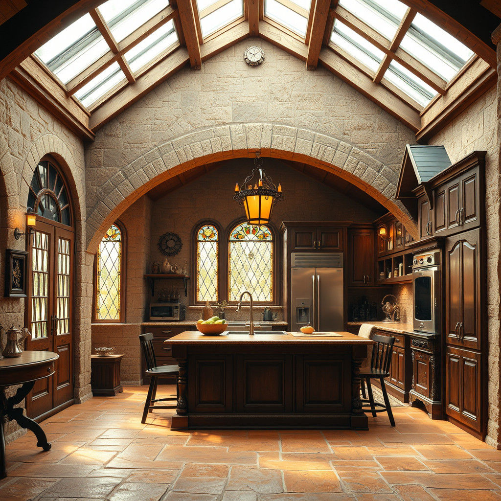 Inviting Tudor Kitchen with Modern Appliances