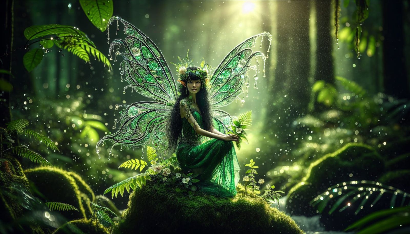 Mystical Fairy in Emerald Forest