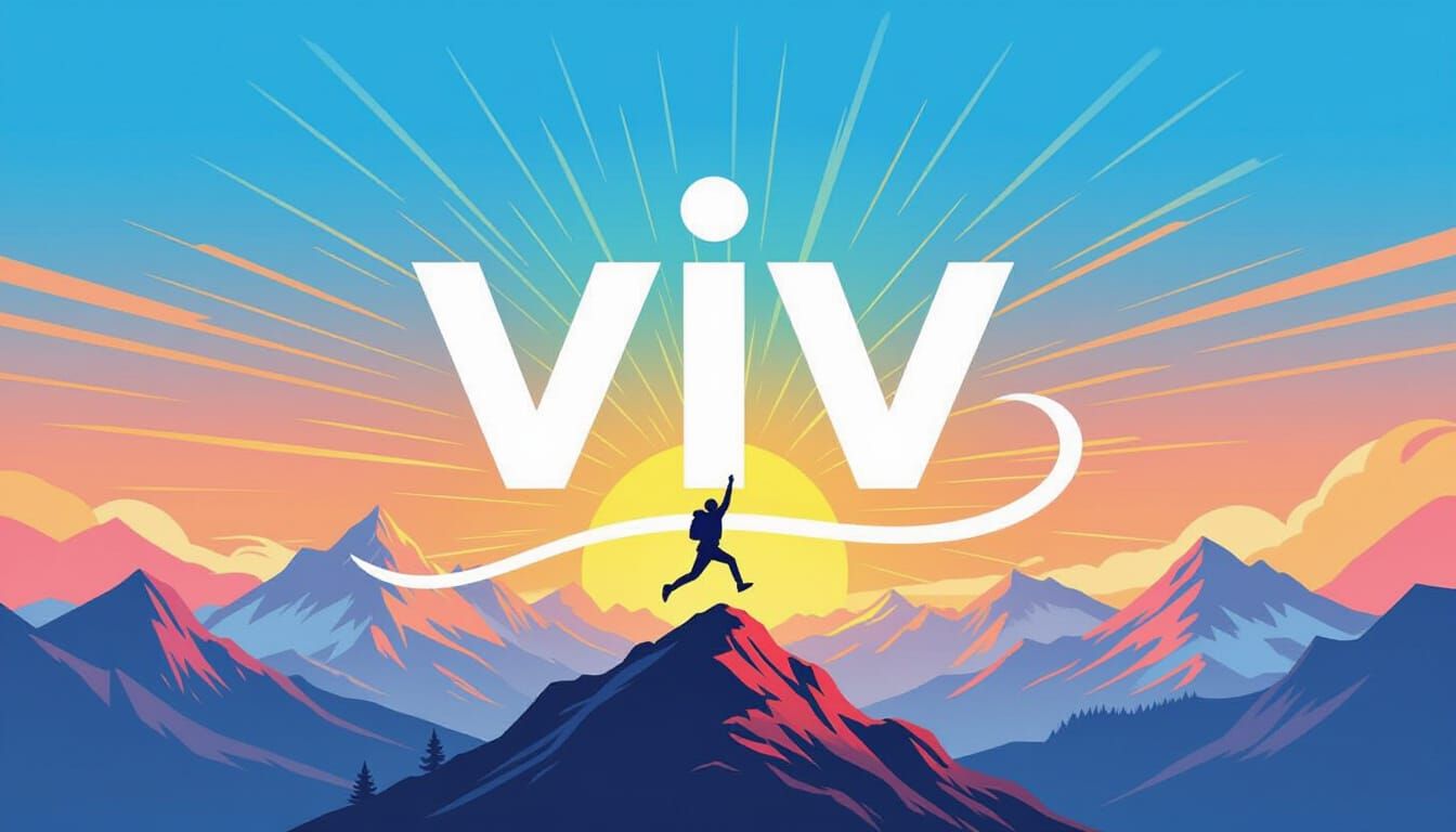 Motivational YouTube Banner: VIV Inspires Achievement