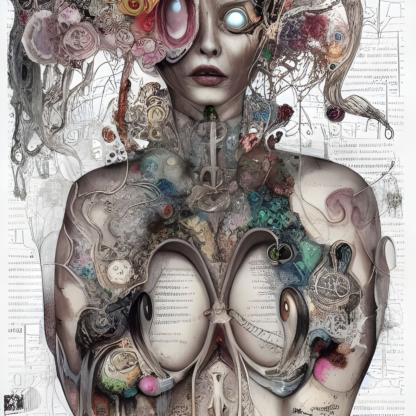 Milk Goddess Anatomical Cross-Section Illustration