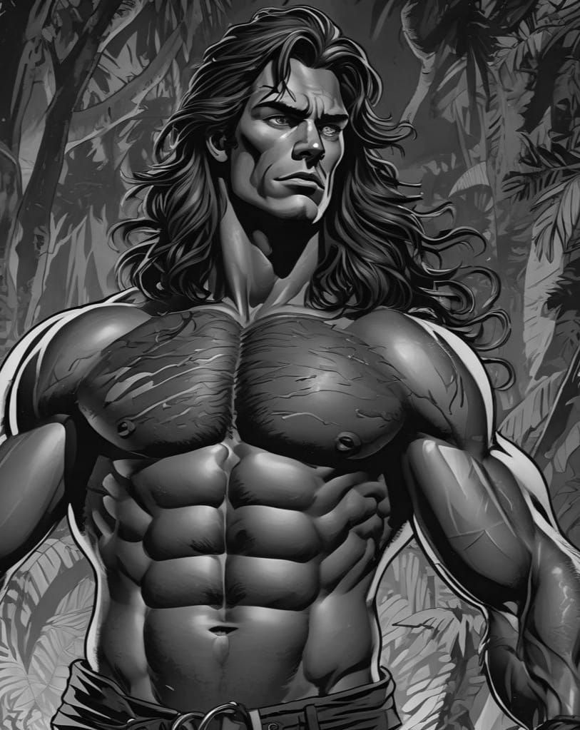 Tarzan Retro Comic Book Illustration