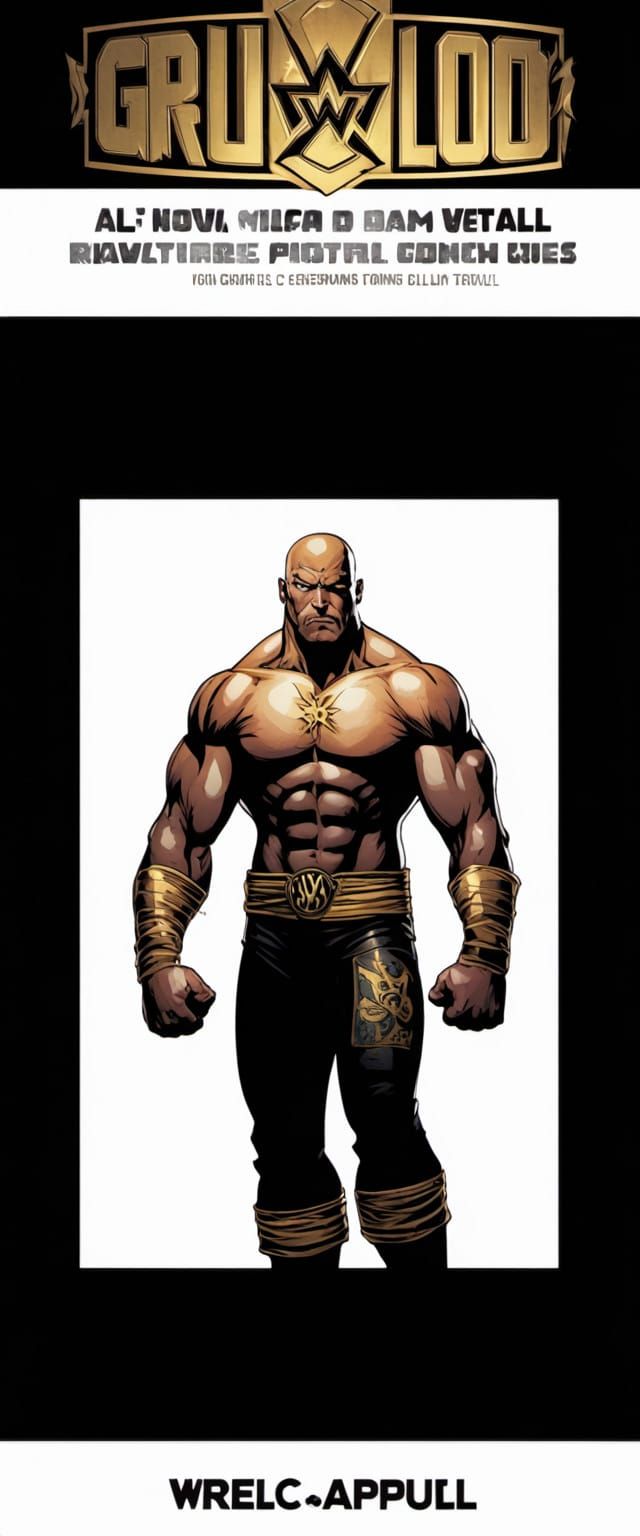 RAWF Wrestling Champion in Dynamic Ring Pose