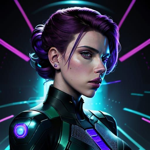 Futuristic Scarlett Johansson with Psychic Energy Aura