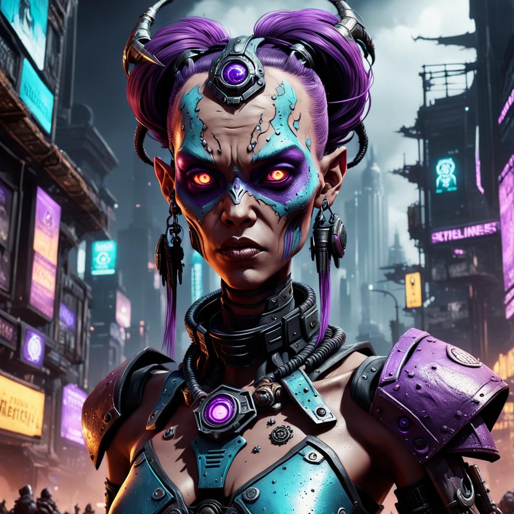 Cyberpunk Witch Character Concept Art