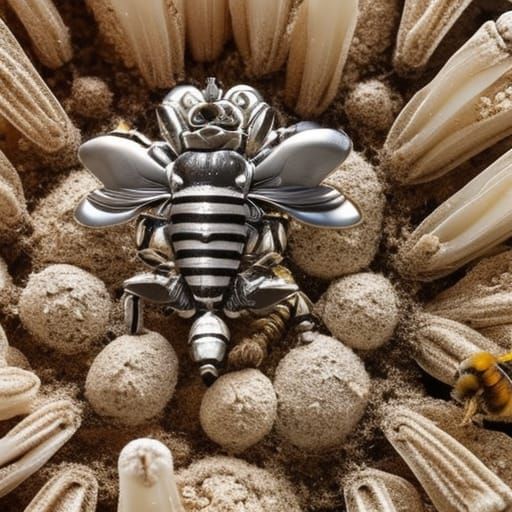 Bee in Spacesuit: Macro Photography Miniature Diorama