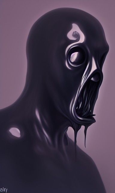 Oily Black Ooze Monster Portrait