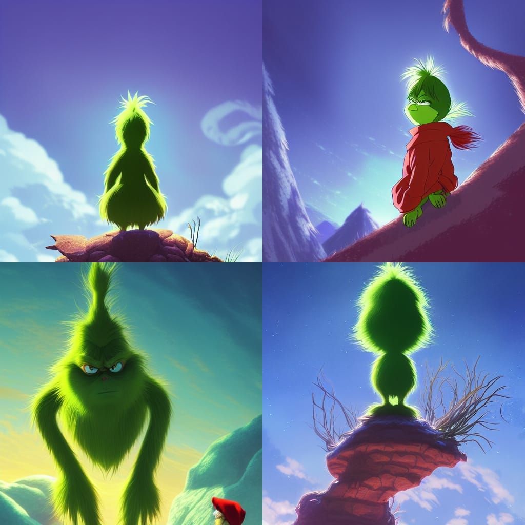 The Grinch in Studio Ghibli Anime Style