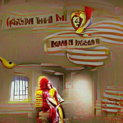 Provocative Clown Character in Unconventional Setting