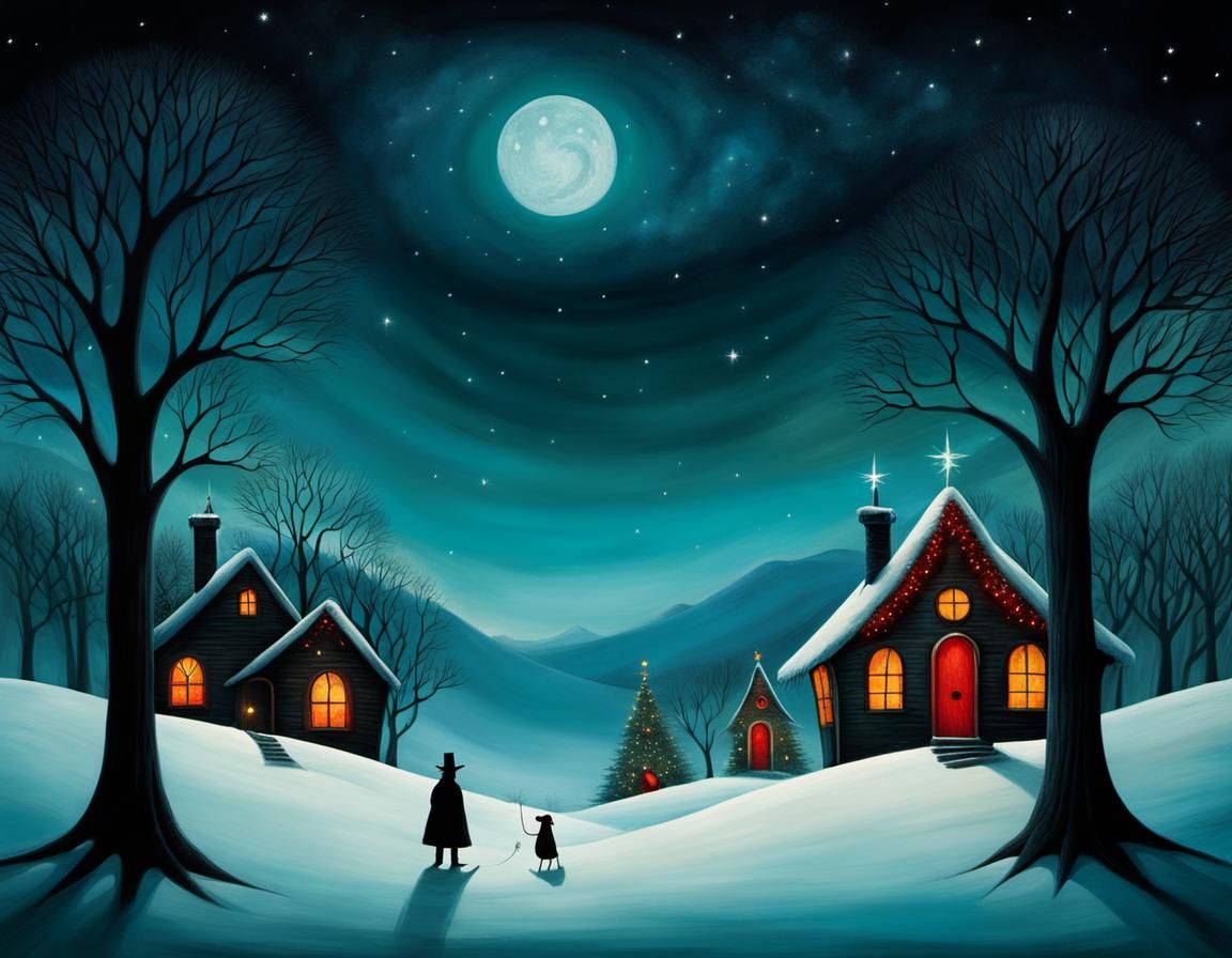 Christmas in a Desolate Surreal Landscape