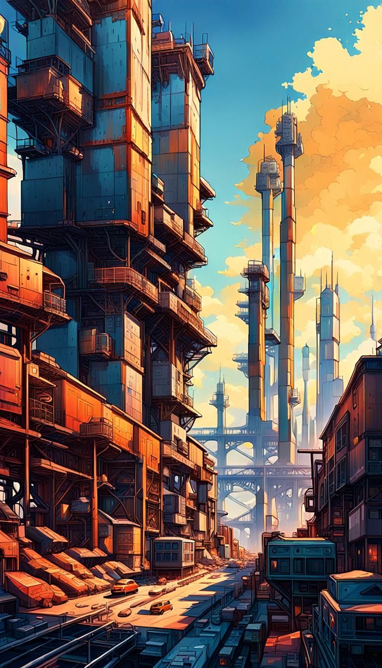 Futuristic Urban Sprawl in Digital Art Style