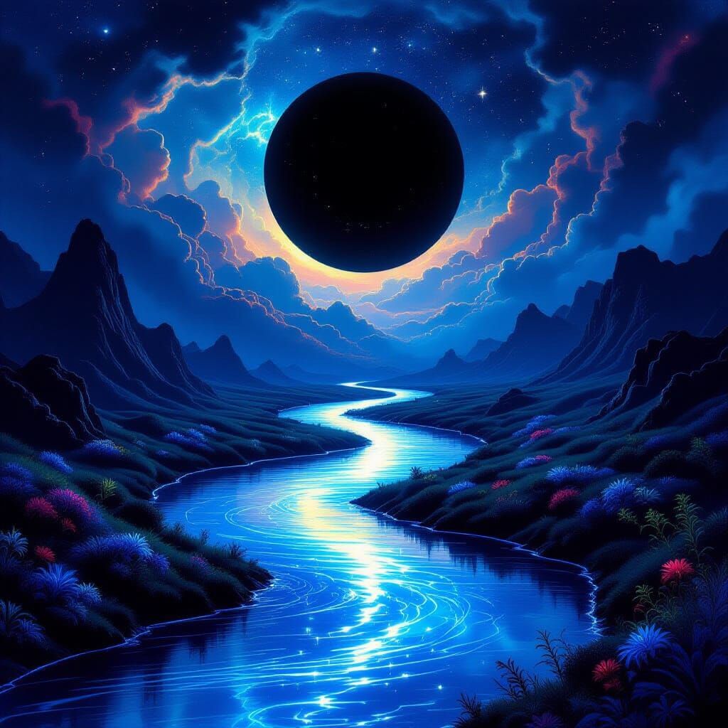 Ethereal River Flows to Black Sun in Cosmic Parallel Univers...