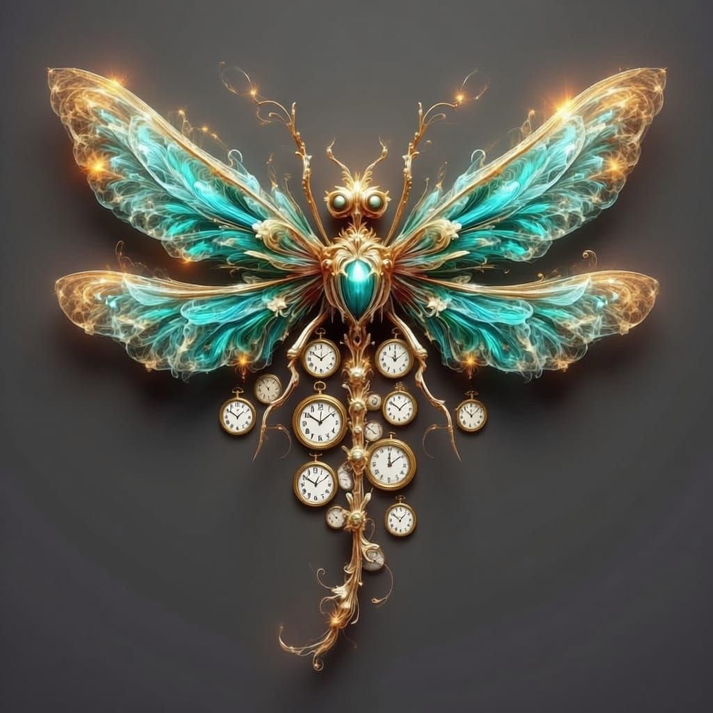 Steampunk Turquoise and Copper Dragonfly Pin