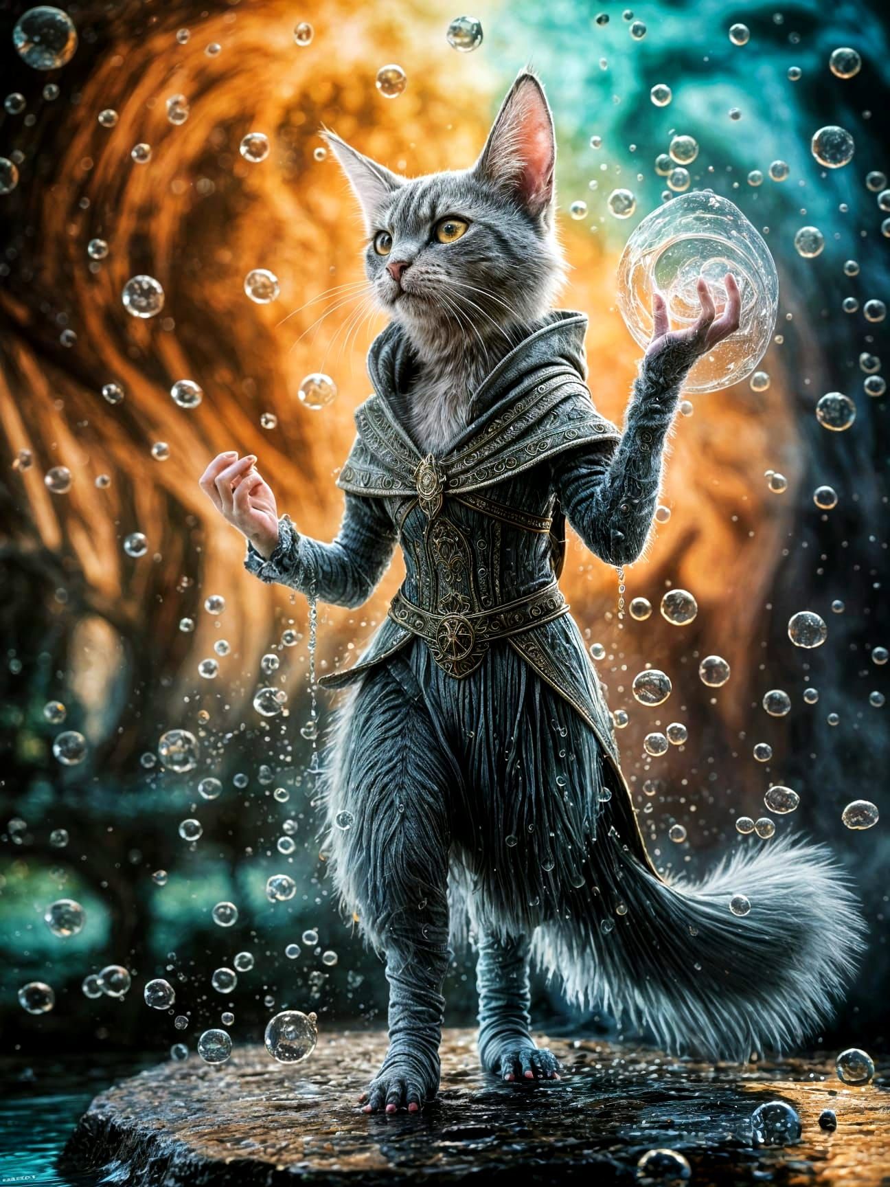 Water Elemental Cat