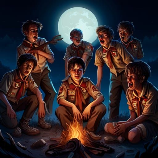 Decomposing Zombie Boy Scouts Campfire Story