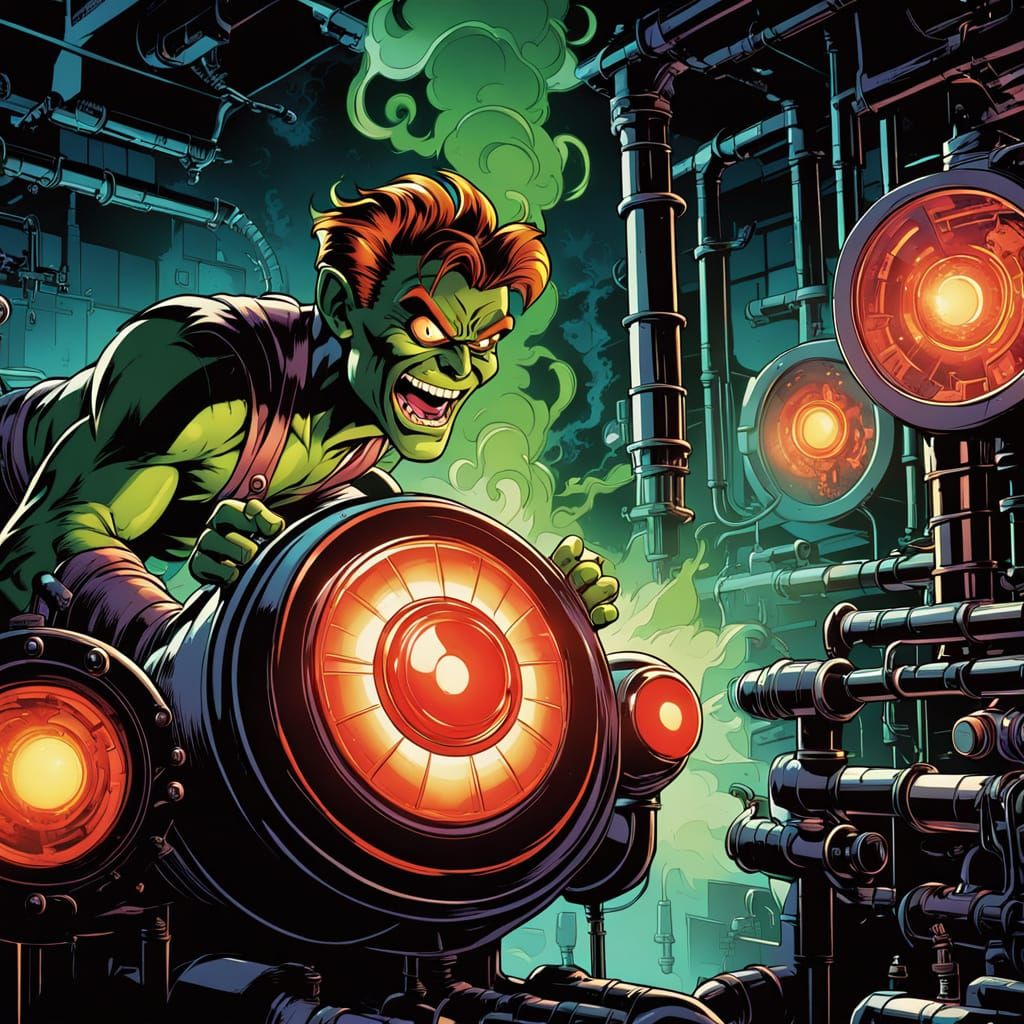 Energetic Green Goblin Unleashes Power in Marvel-Style Comic...