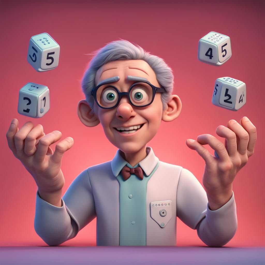 Human Calculator Concept Art in 3D Style