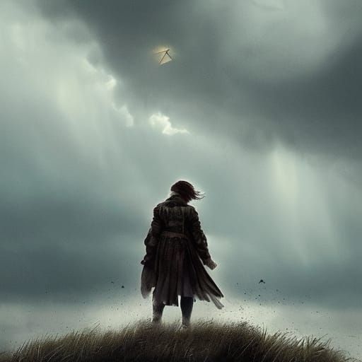 Epic Storm Breaks Revealing Golden Sky, Digital Matte Painti...