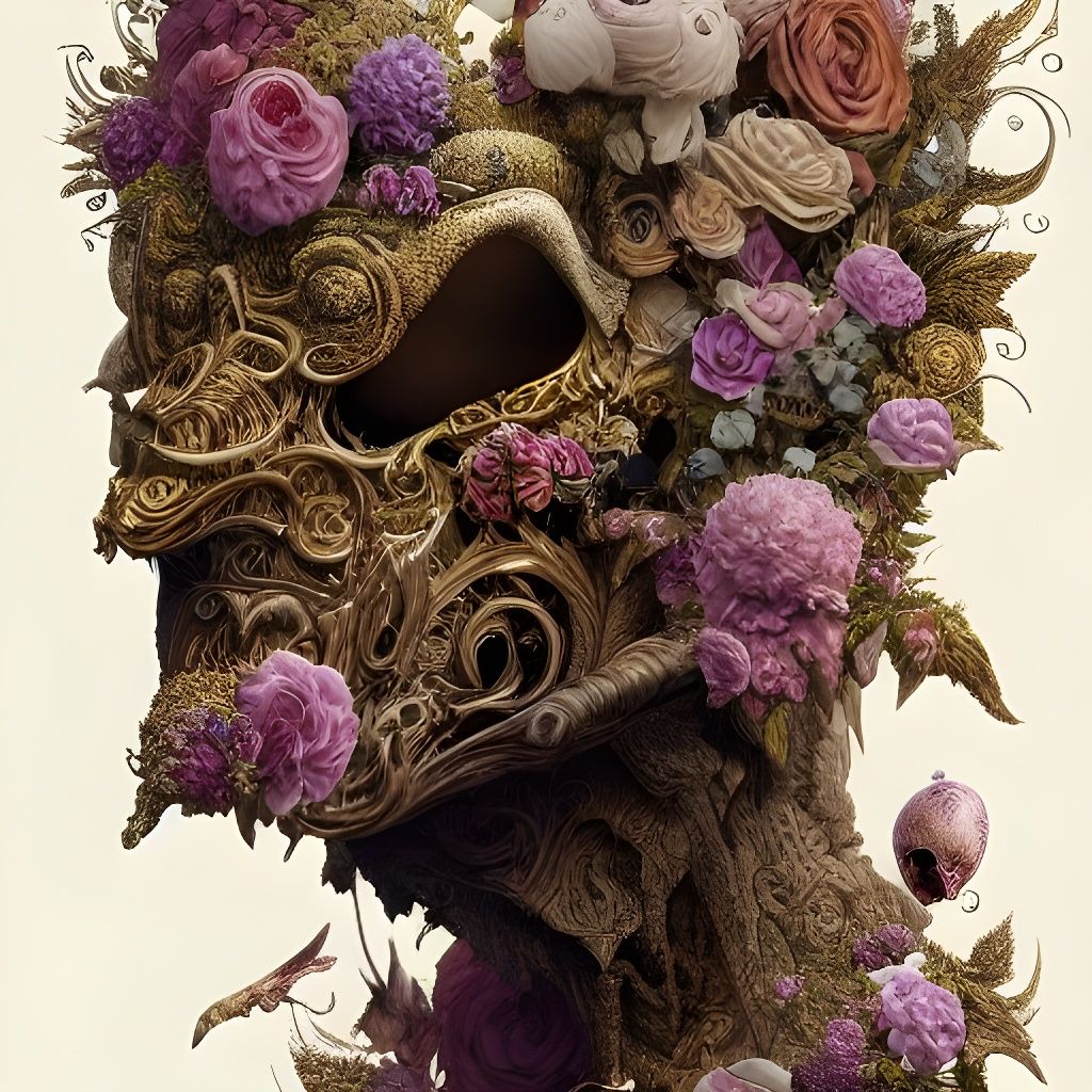 Ornate Armored Figure in Studio Ghibli Style