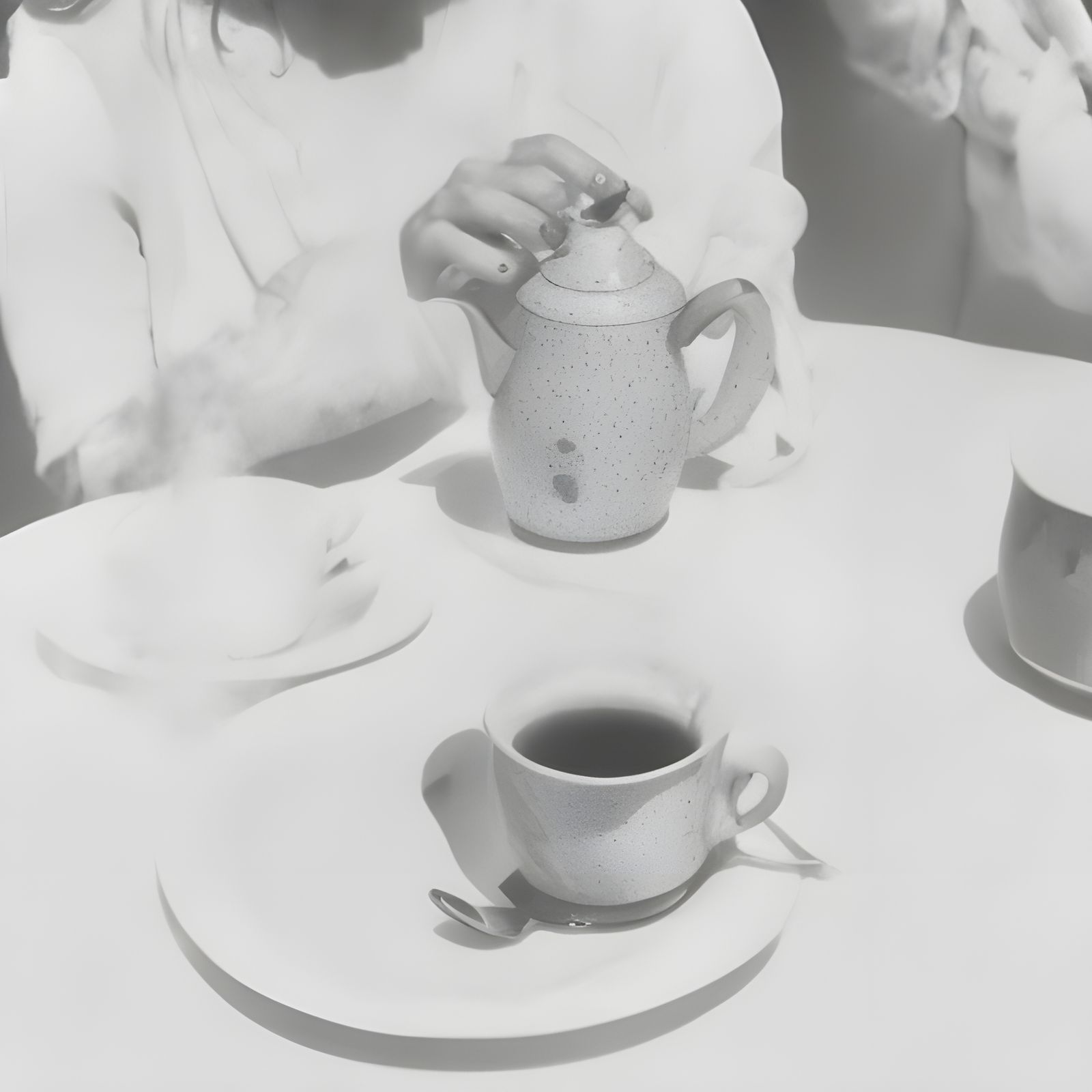 Beautiful Woman in Cafe: Photorealistic Portrait