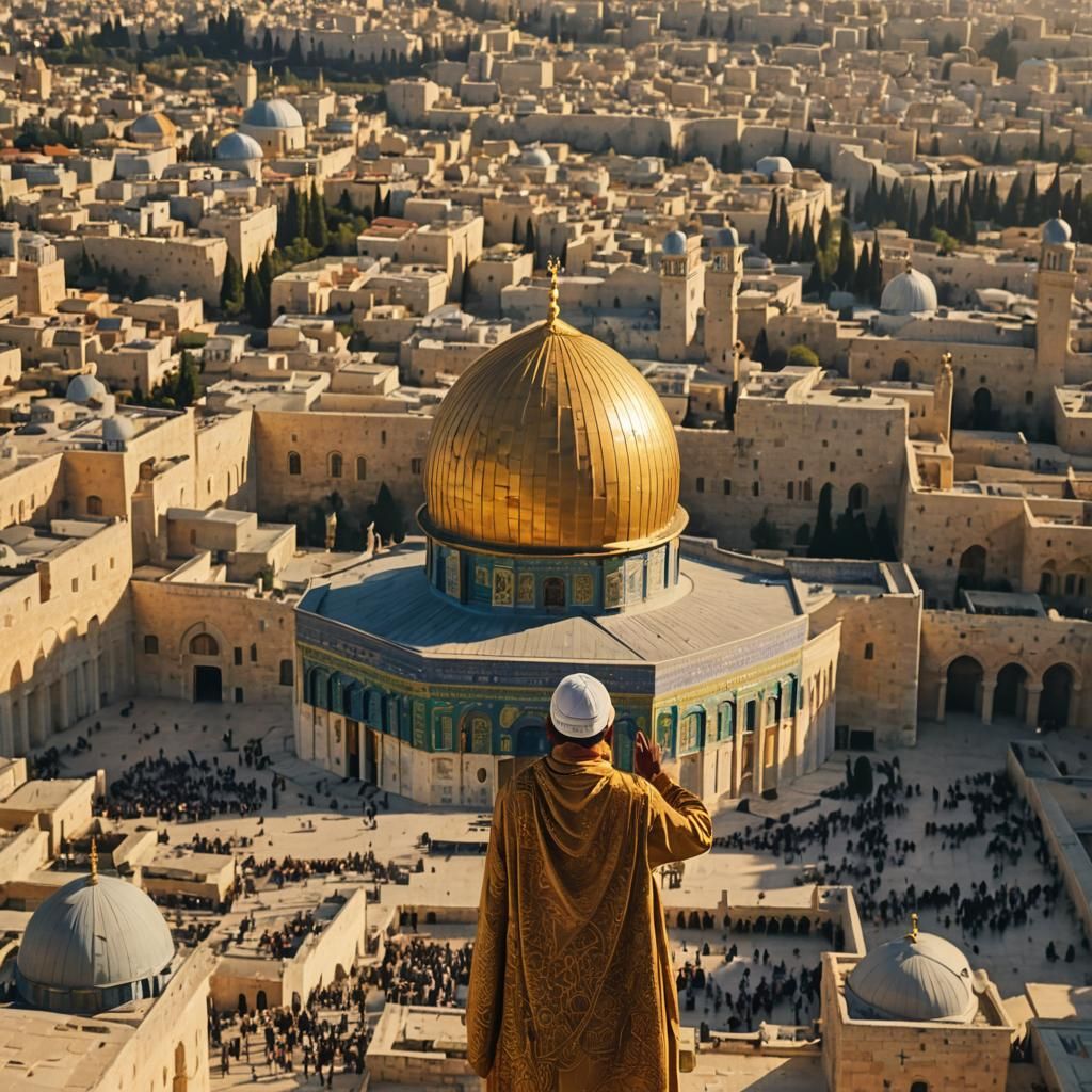 Muslim Prayer at Al-Aqsa Mosque in Jerusalem
