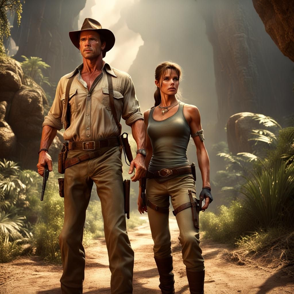 Arnold Schwarzenegger and Linda Hamilton as Digital Painting