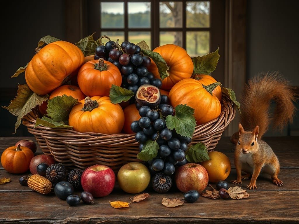 Still life with squirrel