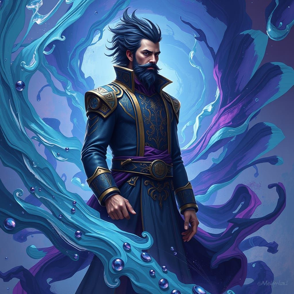 Fantastical Man in Elaborate Attire, Digital Art