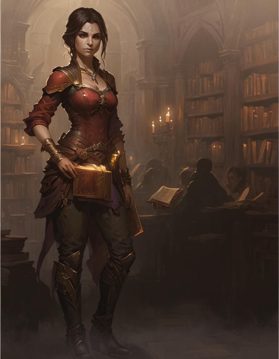 Leah the Scholar in Mystical Library