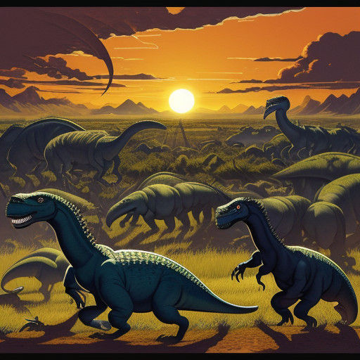 Mesozoic Era Dinosaur Migration in Vibrant, Anime-Inspired S...